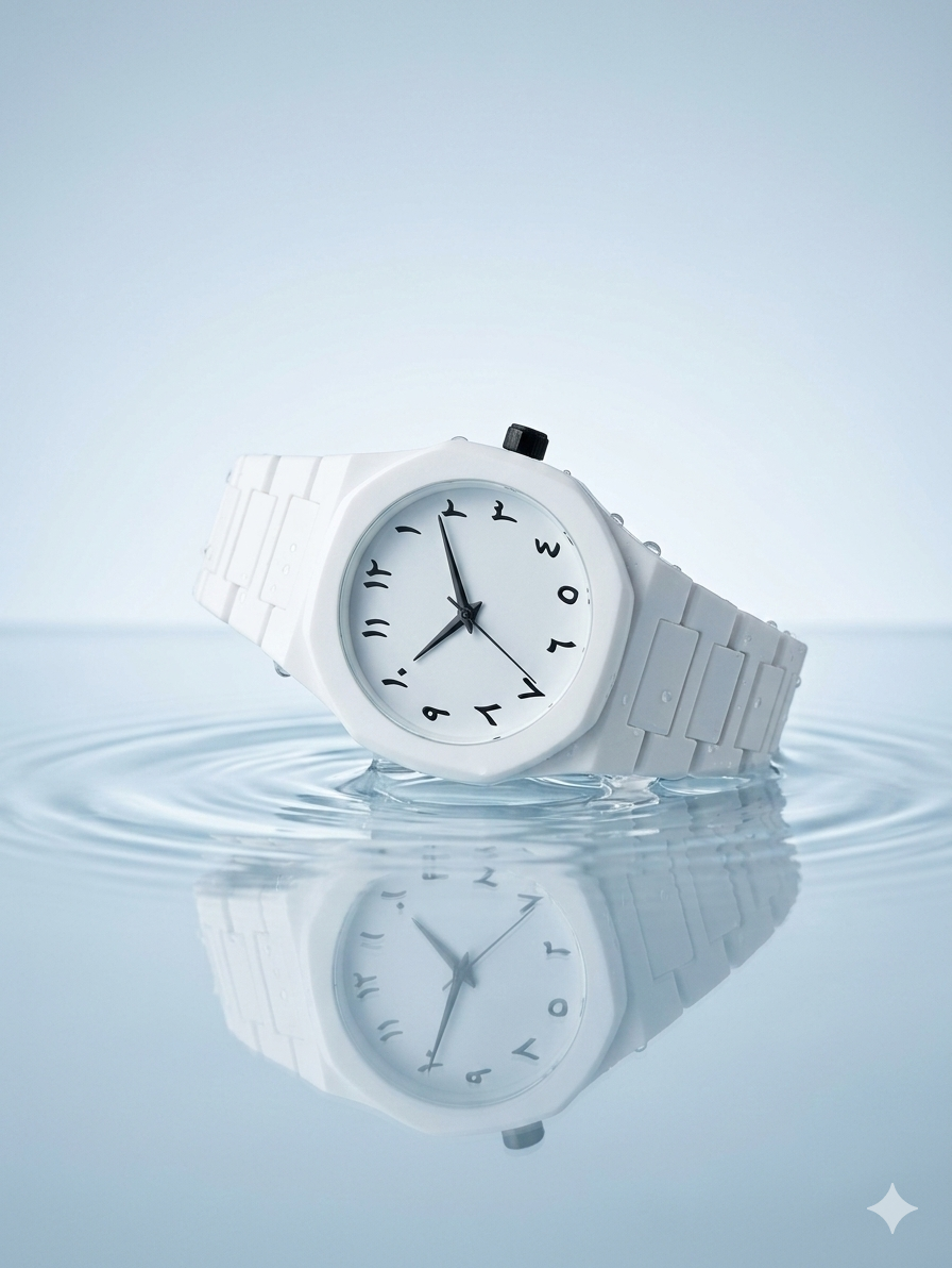 Aura White Arabic Dial Minimalist Watch - Pure Elegance
