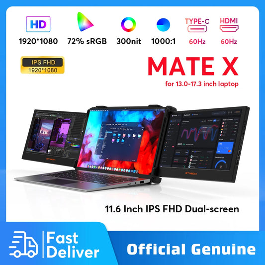 "11.6-Inch Portable Triple Screen Extender - Full HD IPS Display for 13-17.3 Inch Laptops"